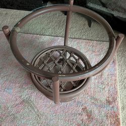 Vintage Rattan Coffee Table.