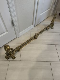 Antique Brass Fireplace Hearth Fender