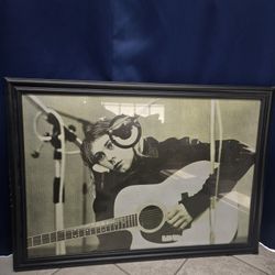 Framed Kurt Cobain Poster (27" X 26.5" X .75")