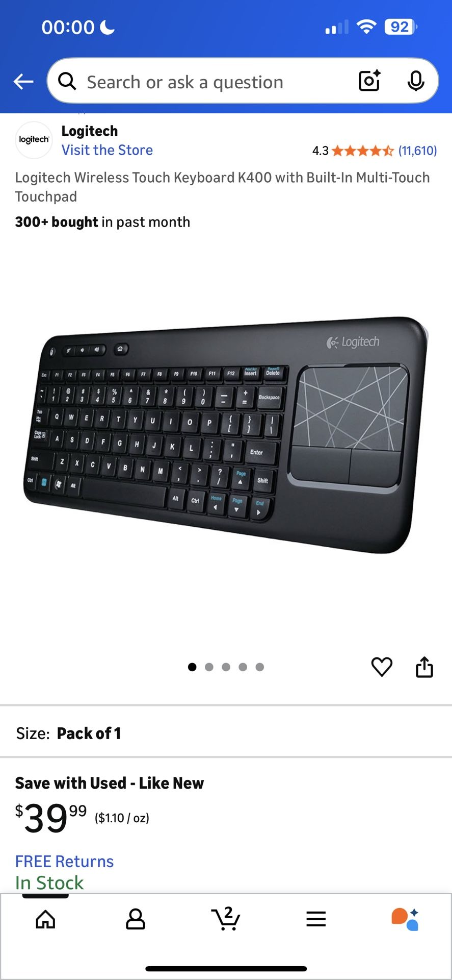 Wireless Touch Keyboard