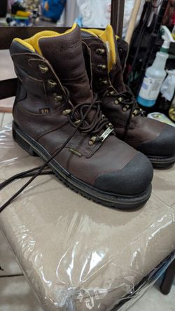 Men steel toe pure leather work boots