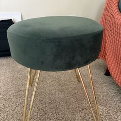 Green Velvet Stool