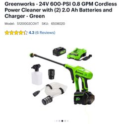 Green Works Pressure Washer ((new)) Cone With A Extra Bettery )) 