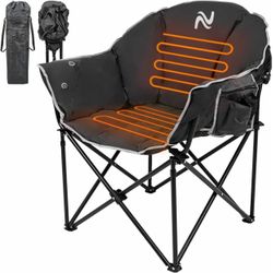 Heated chair foldable camping Patio Lounge 500lb