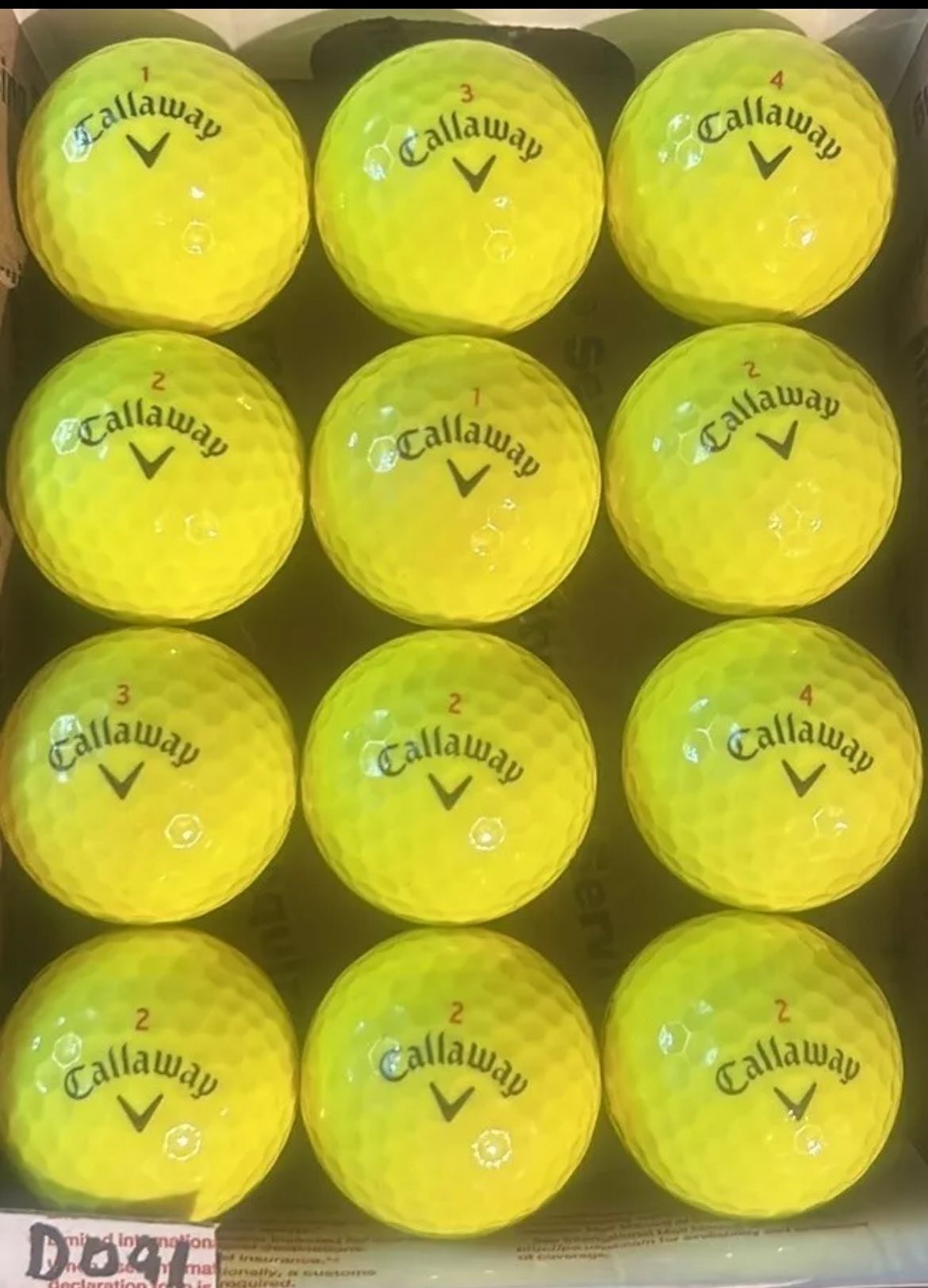 12 Callaway Chrome Soft Yellow Golf Balls 4a Lot D091