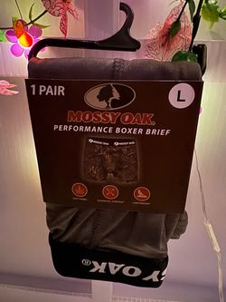 Mossy Oak 1 black 1 gray Performance Boxer 2 pairs Brief Size Large