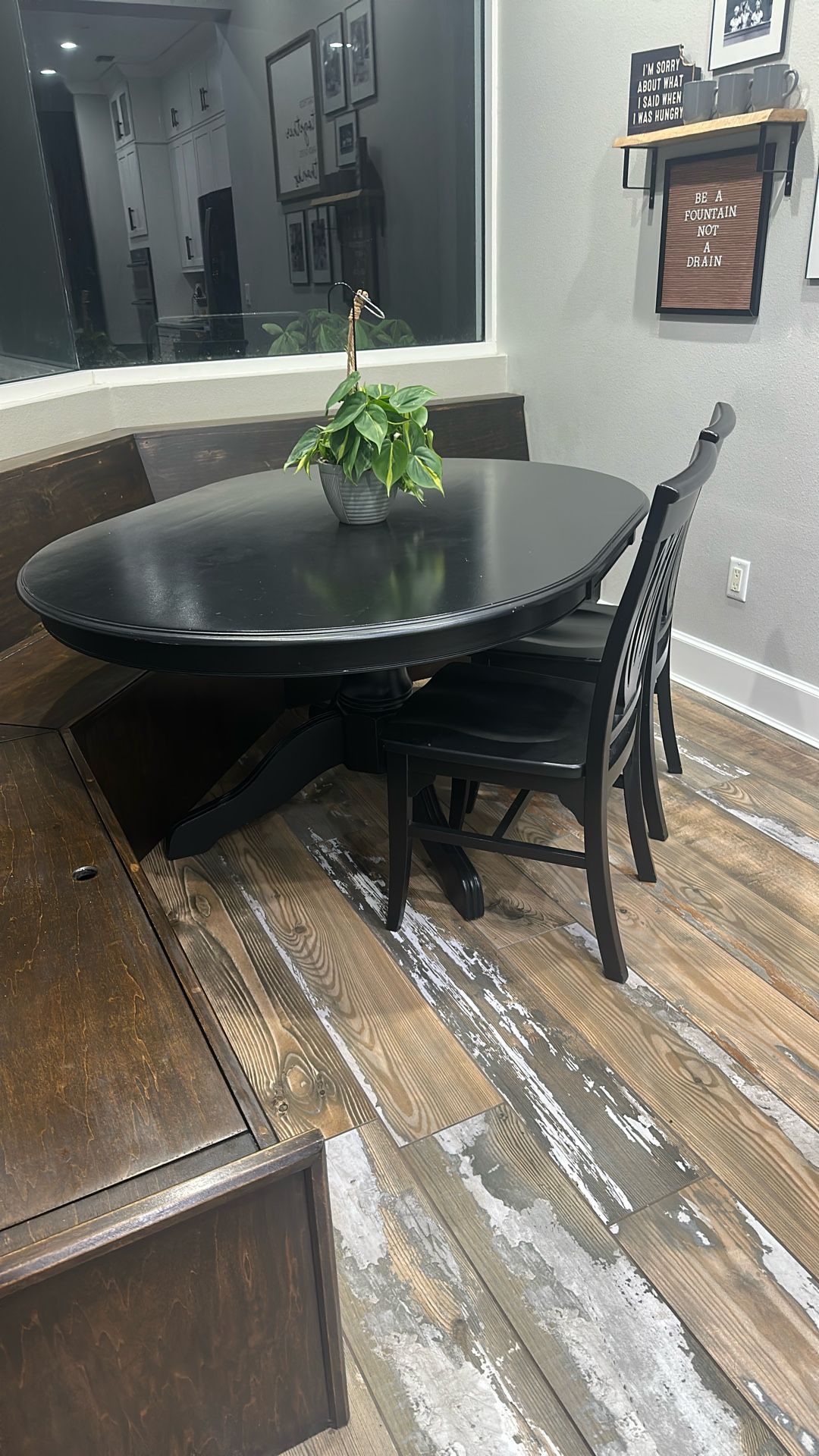 Free Oval Dining Table Black With Four Black Chairs $100 OBO