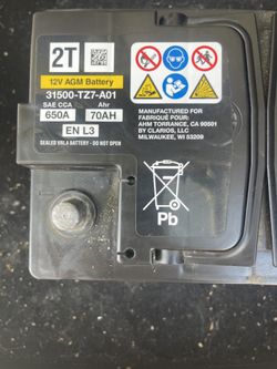 12V AGM Car Battery 48– 650 CCA – 70Ah