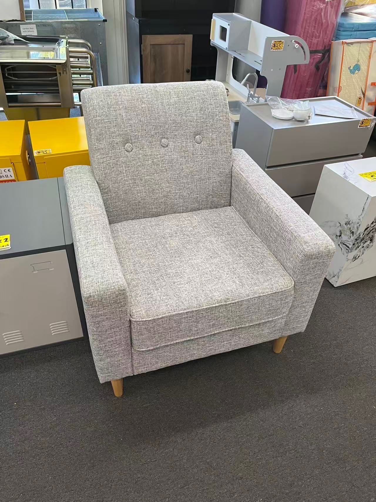 $60.00 !!! New Grey Fabric Accent Chair Armchair Living Room Office