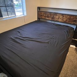 Queen Bed Frame W/ Bed 