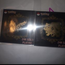 Pokemon Gradable 24k Bulbasaur And Moltres Stickers