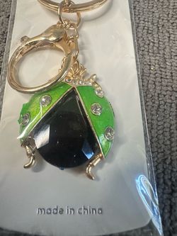 Ladybug Keychain with Crystal Accents