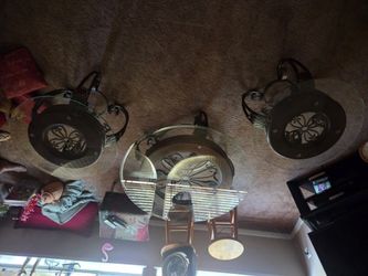 Aluminum/ wood glass tables