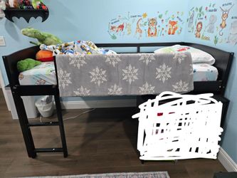 Black Twin Low Loft Bed Frame