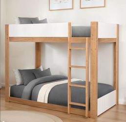 Brand New White & Natural Tone Twin Bunk Bed