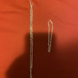 Figaro Silver Plated Necklace And Chain