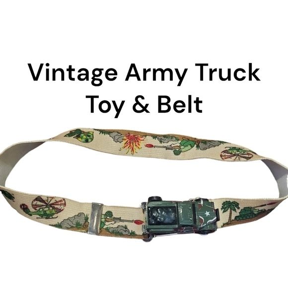 VINTAGE ARMY truck toy elastic adjuatable belt
