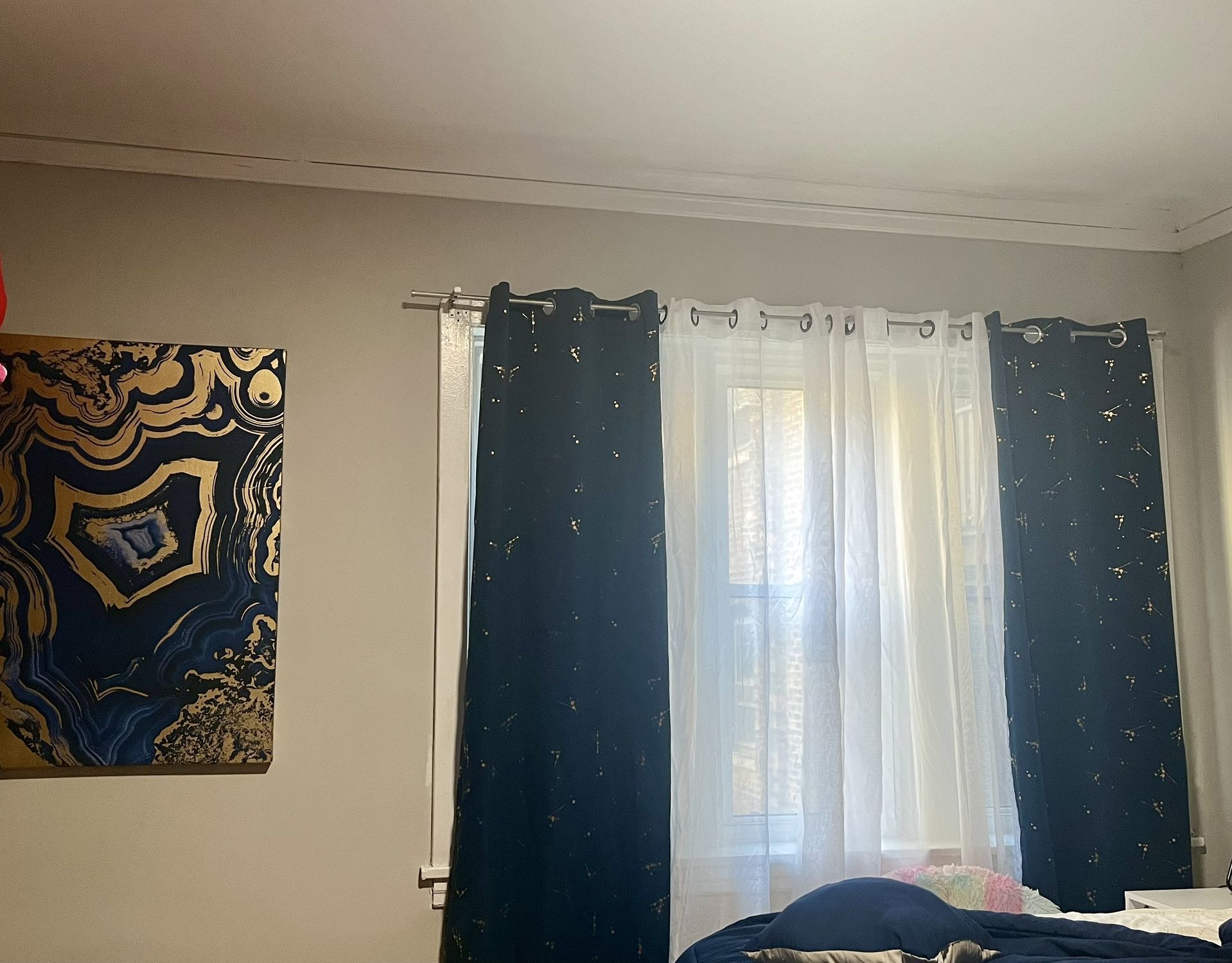 Bedroom Decor Blue and Gold 