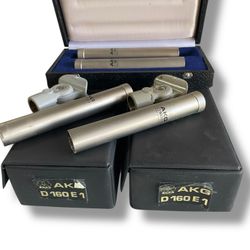 Four AKG D160 E1 Vintage Microphones