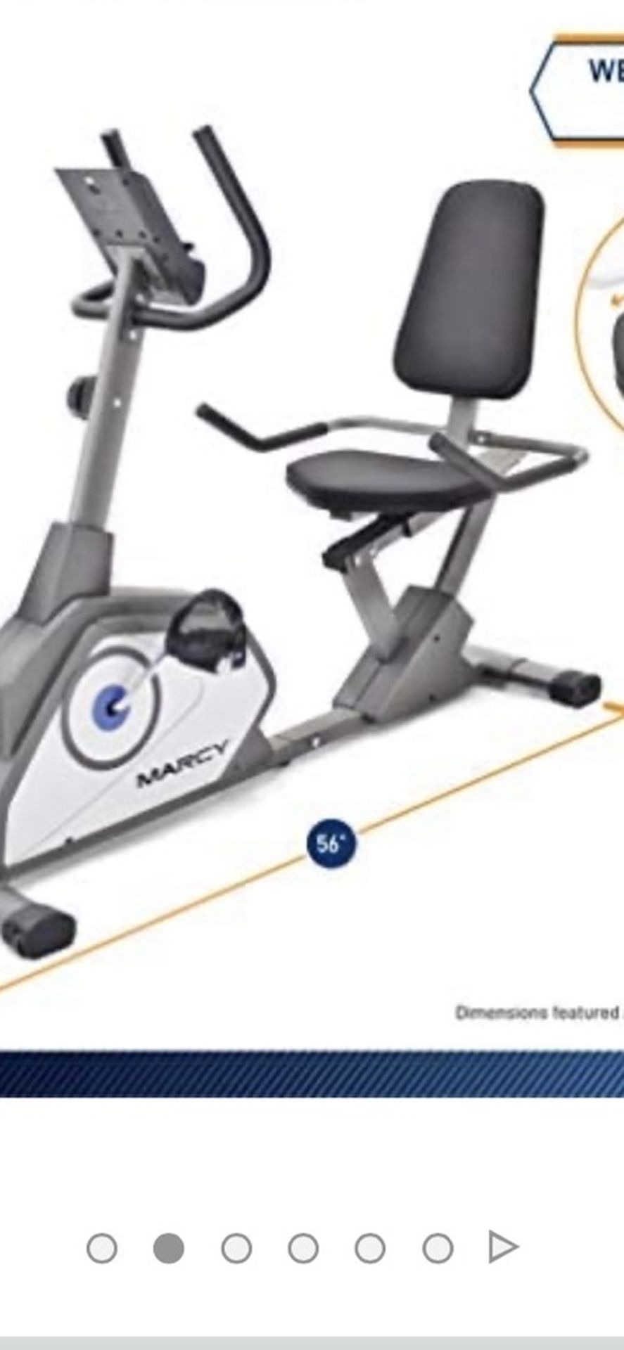 New, Marcy Magnetic Recumbent Exercise Bike with 8 Resistance Levels