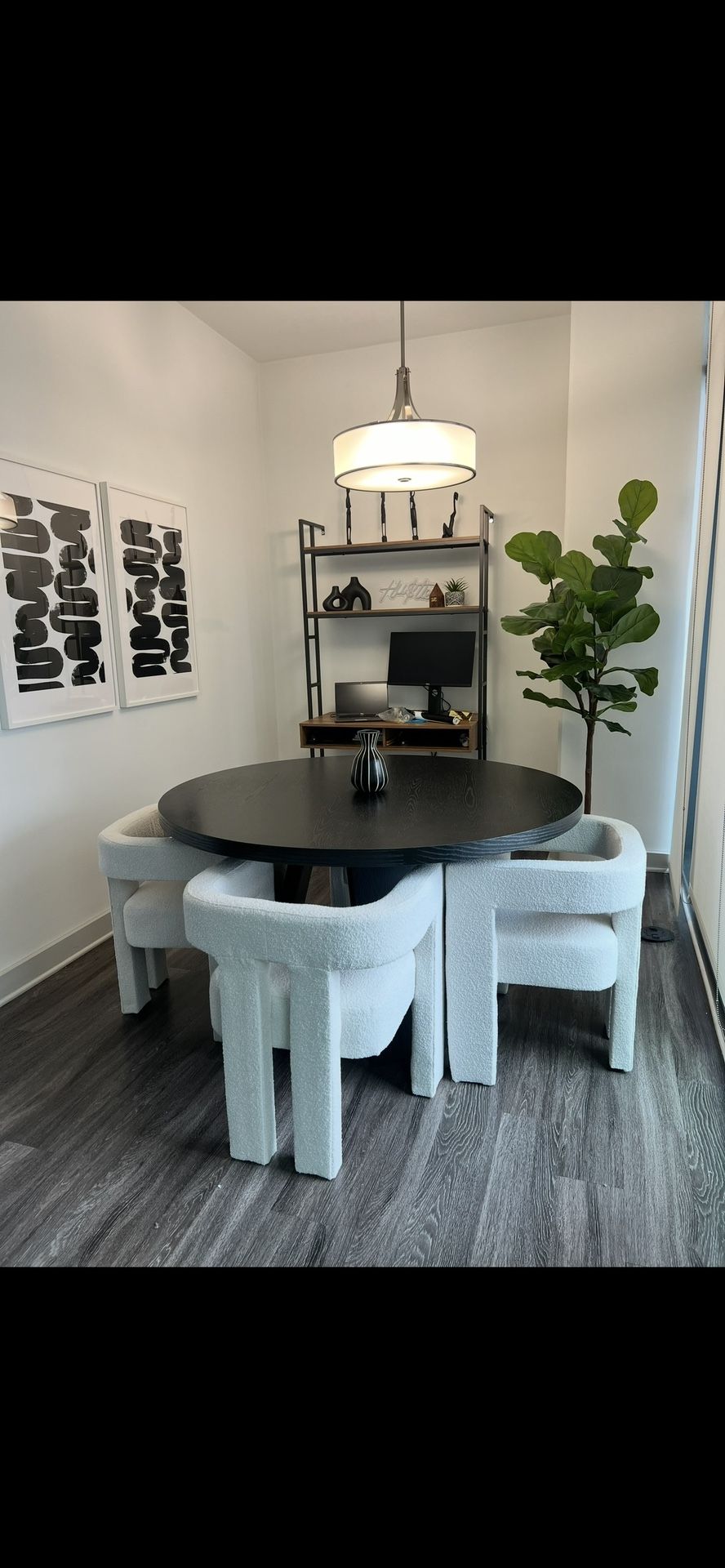 4 Modern Off White/Cream Chairs