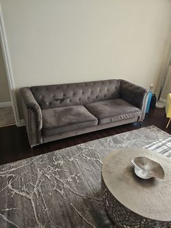 Grey Velvet Sofa For Sale!
