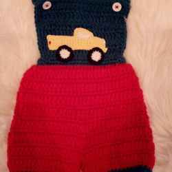 Crochet By Margie. Baby Boy Jump Suit For Ages, 1 To 3 Months 