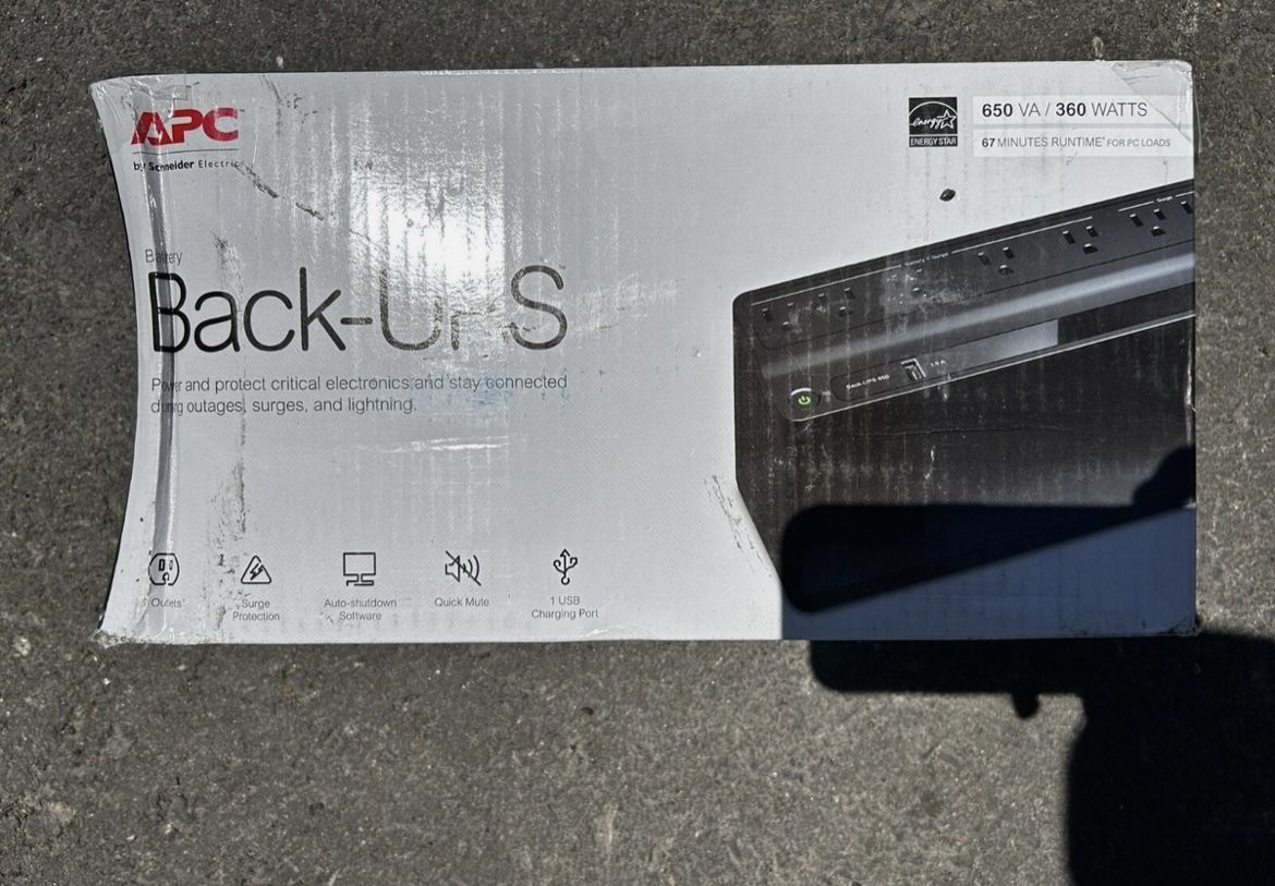 APC Back-UPS 650 BN650M1 Battery Backup Surge Protector