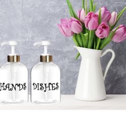 New In Box Dispenser w/ Pump Liquid Dish Soap  for Kitchen Sink Set of 2 Hand Pump Reusable Clear Plastic Bottle Bathroom Disney Mickey 