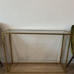 Gold Glass Console Table