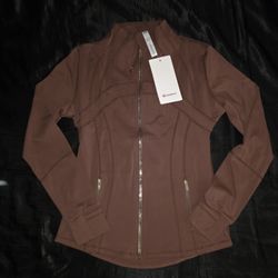 Lululemon Define Jacket Luon, Brown W/ Gold Zippers, Size 8