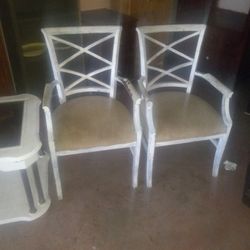 Two Nice Wooden Chairs White And Color
