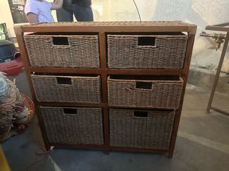 Wicker organizer drawers