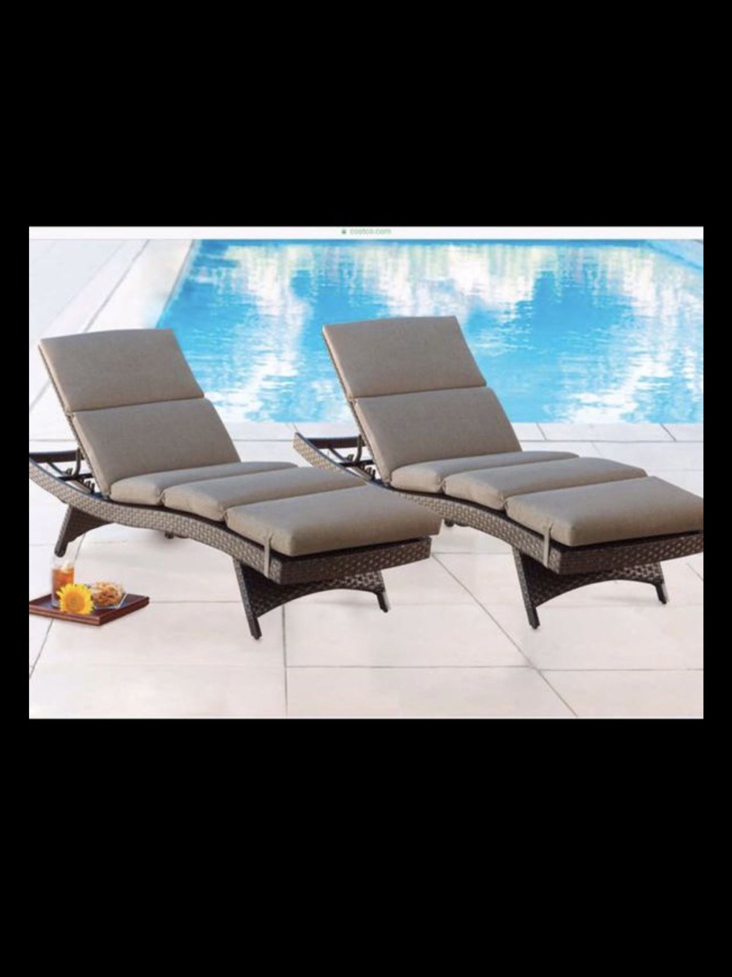 Sunbrella Chaise lounge chair cushions from Costco