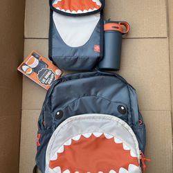 Firefly! Outdoor Gear Finn the Shark Kid's 3 Piece Combo Set Backpack Lunchbox Bottle
