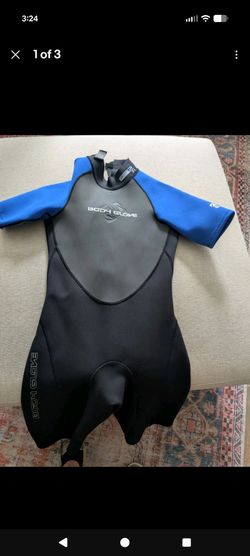 Body Glove Mens M Pro 2 2/1mm Shorty Wetsuit Blue Black Surfing Diving Rafting