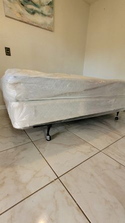 Full Sized Mattress with Boxspring and Frame Set