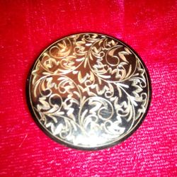Sterling Silver Pin Vintage Etching On Silver Jewelry 