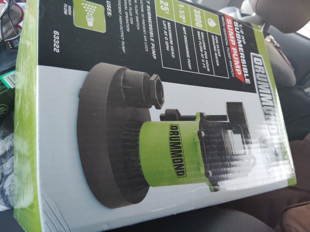 New In Box Drummond Sump Pump