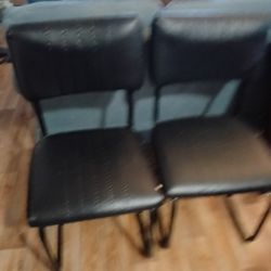 Four  Black Leather Dining  Chairs in Great Condition Would Like Gone Now