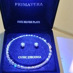 Tennis Bracelet And Earrings