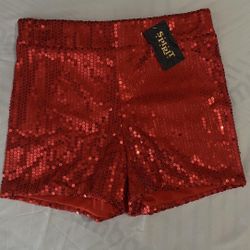 Red Sequin Shorts