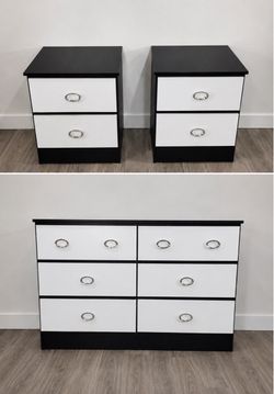 Dresser and 2 nightstands - Cómoda y 2 mesitas de noche