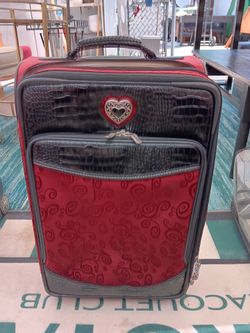 Brighton Burgundy Red & Black 23" Rolling Carry On Luggage Suitcase $95 OBO!