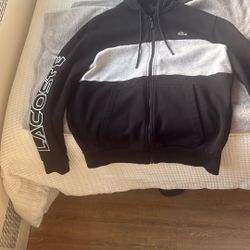 Lacoste Jacket, Black And Gray Size Large
