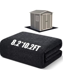 Shed Floor Mat, 8.2 x 10.2 ft, PE Backing for Garage, Carport and Workshop, Absorbent Felt Surface, Washable Build, NEW