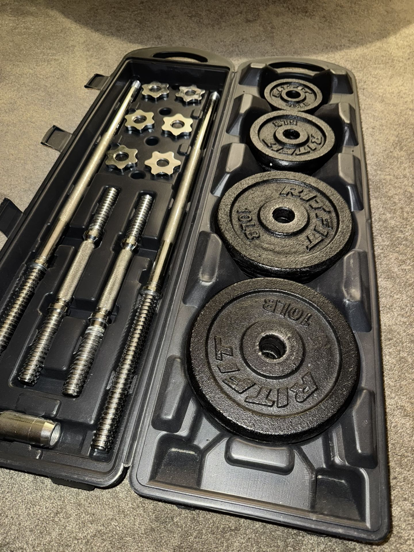 77.5 lbs adjustable barbell/dumbbell