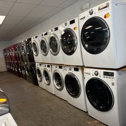 Stackable and top-loading washer and dryer sets, refrigerators, stoves, all electric. 1216 Hartford Turnpike, Vernon, CT. Open from Monday to Saturday