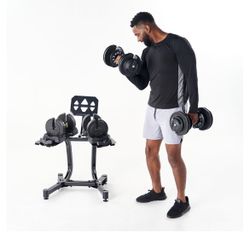 Echelon Strength Adjustable Dumbbells 752 with Stand