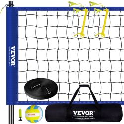 Outdoor Portable Volleyball Net System, Adjustable Height Steel Poles, Professional Volleyball Set with PVC Volleyball, Pump, Carrying Bag, Heavy Duty